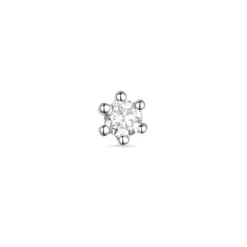 1 x 0,05 ct solitaireørestik i 14 karat hvidguld med diamant