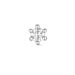 1 x 0,03 ct solitaireørestik i 14 karat hvidguld med diamant