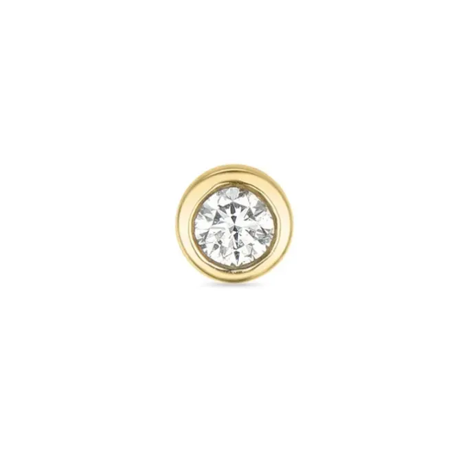 1 x 0,04 ct solitaireørestik i 14 karat guld med diamant
