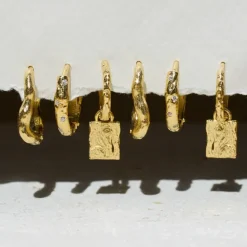 14,5 x 12 mm ovale zirkon creoler i forgyldt sølv