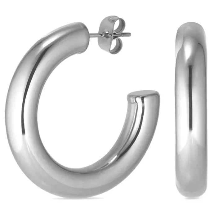 6 x 32 mm vandfaste halvcreoler i stål - OCEANA
