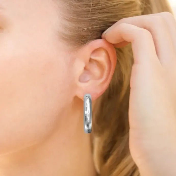 6 x 32 mm vandfaste halvcreoler i stål - OCEANA