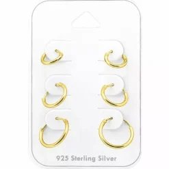 8 x 10 x 12 mm Creoler øreringe i forgyldt sølv