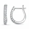 Creoler i 14 karat hvidguld med diamant
