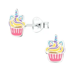 Cup cake børneøreringe i sølv