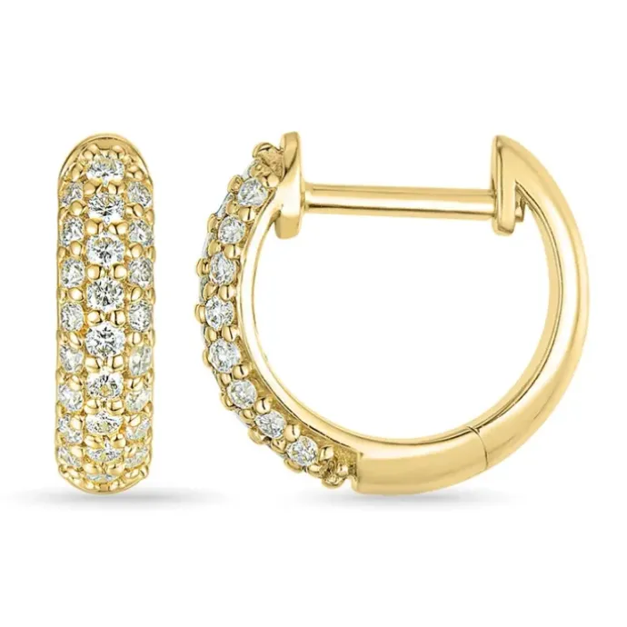 Diamant creoler i 14 karat guld med diamant
