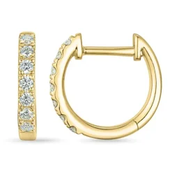 Diamant creoler i 14 karat guld med diamant