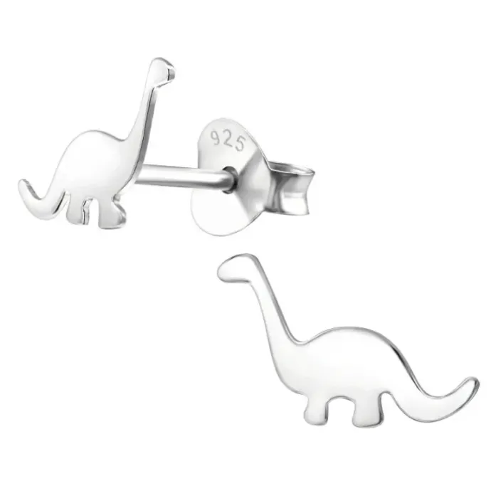 Dino børneøreringe i sølv