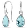 Dråbe blå krystal øreringe i sølv