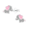 Elefant børneøreringe i sølv