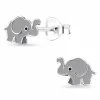 Elefant børneøreringe i sølv