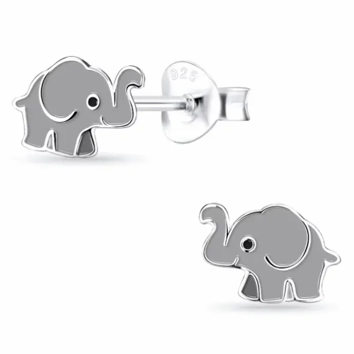 Elefant børneøreringe i sølv
