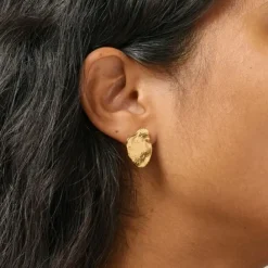 Enamel Maia Large øreringe i forgyldt sølv