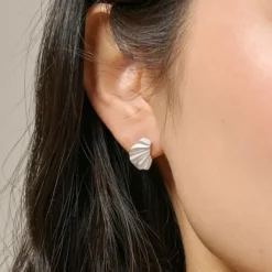 Enamel Mini Wave øreringe i sølv