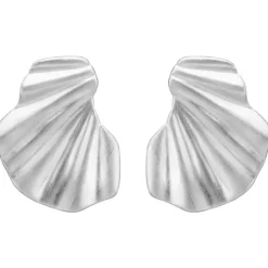 Enamel Wave øreringe i sølv