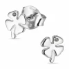 Firkløver ørestikker i sølv