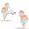Flamingo øreringe i sølv