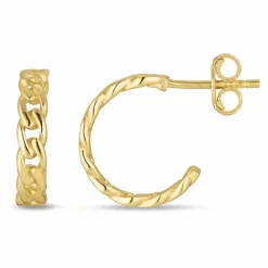Halvcreoler i 9 karat guld