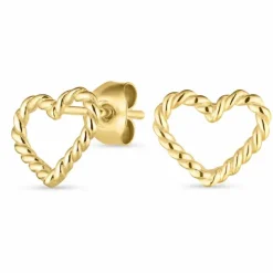 Hjerte øreringe i 9 karat guld