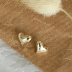 Hjerte øreringe i 14 karat guld