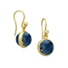 Julie Sandlau Prime mørkeblå øreringe i forgyldt sølv
