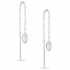 Lange kæde øreringe i sølv
