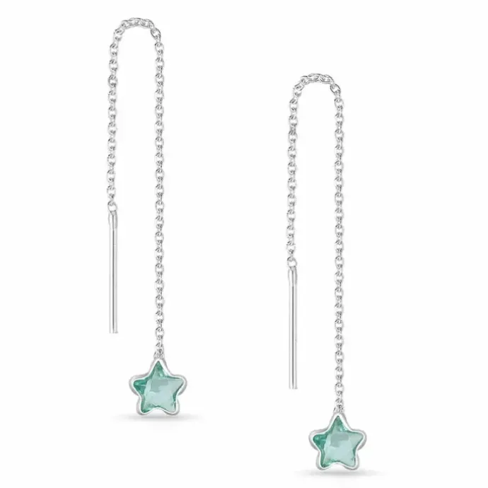 Lange kæde øreringe i sølv