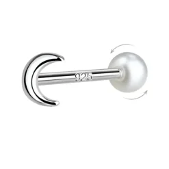 Måne helix piercing i sølv
