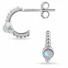 Månesten halvcreoler i sølv