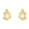 Nava Eos Petite Studs perle øreringe i forgyldt sølv