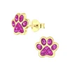 Pote pink krystal børneøreringe i forgyldt sølv