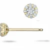 Runde diamant ørestikker i 14 karat guld med diamant og diamant