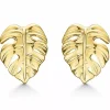 Støvring Design blad øreringe i 8 karat guld