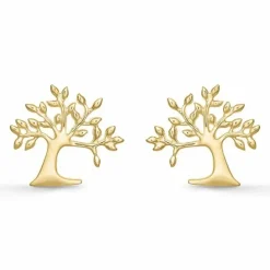 Støvring Design livets træ øreringe i 8 karat guld