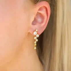 Zirkon øreringe i forgyldt sølv - Bubbly Sparkle